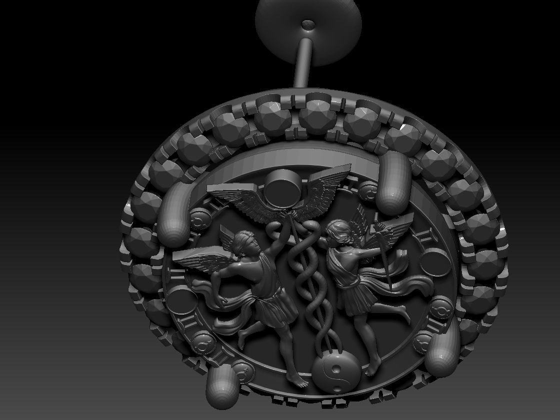 GEMINI ZODIAC ROUND Horoscope earring 3d Print Model 3D print model_5