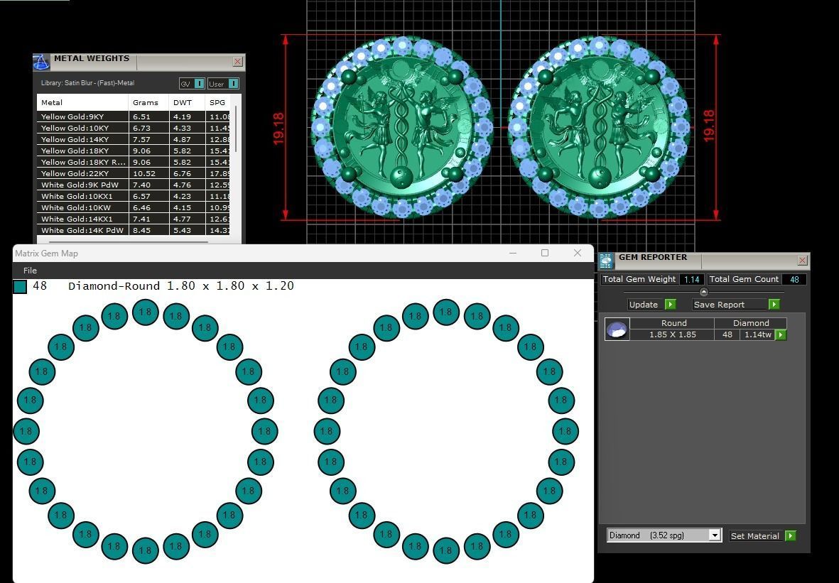 GEMINI ZODIAC ROUND Horoscope earring 3d Print Model 3D print model_13