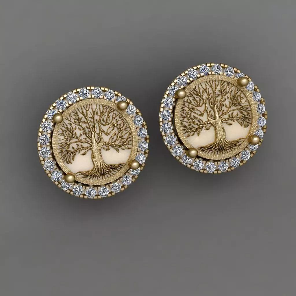 Timberland celtic tree earring 3d Print Model 3D print model