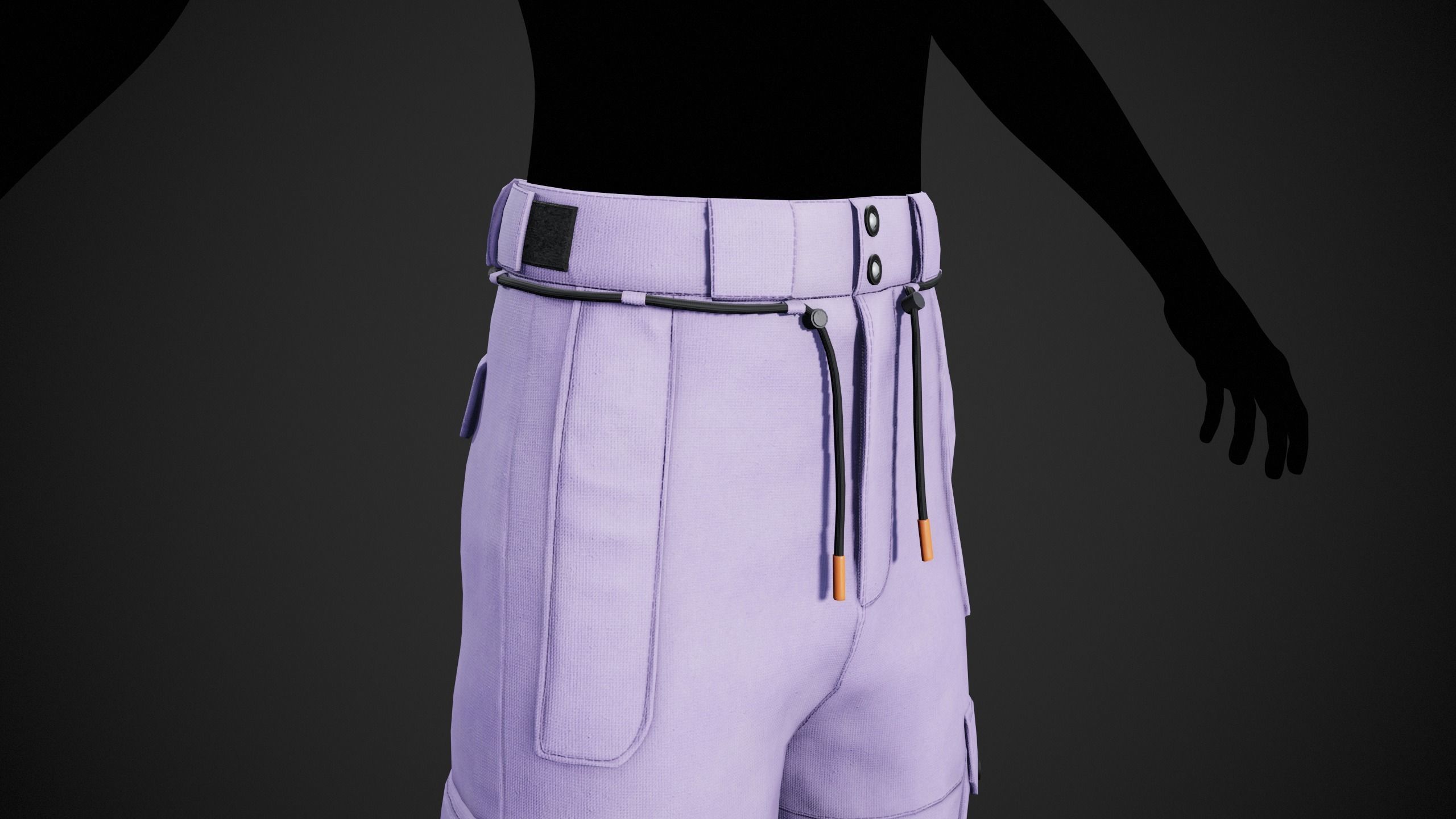 Light Violet Snowboard Pants Style 2 Low-poly 3D model_5