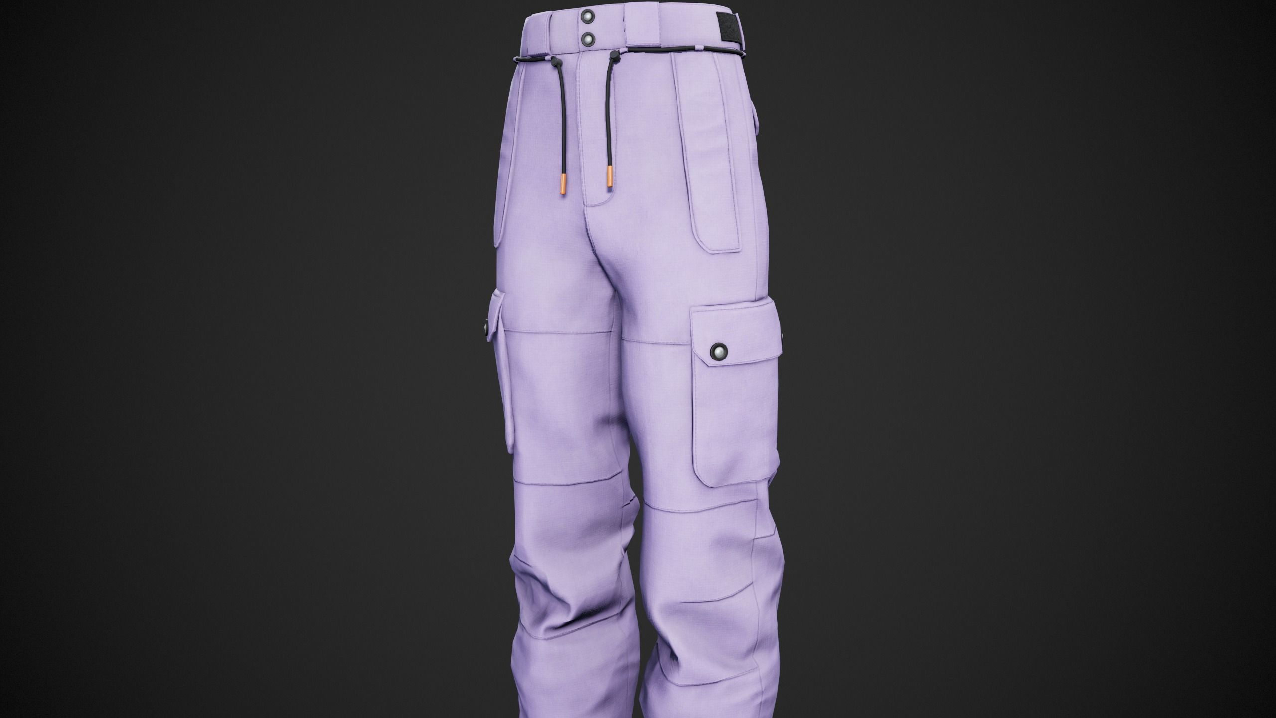 Light Violet Snowboard Pants Style 2 Low-poly 3D model_1