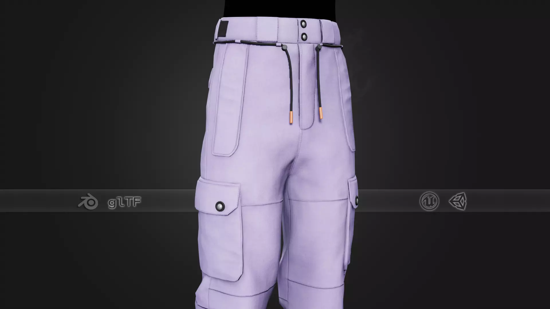 Light Violet Snowboard Pants Style 2 Low-poly 3D model_0
