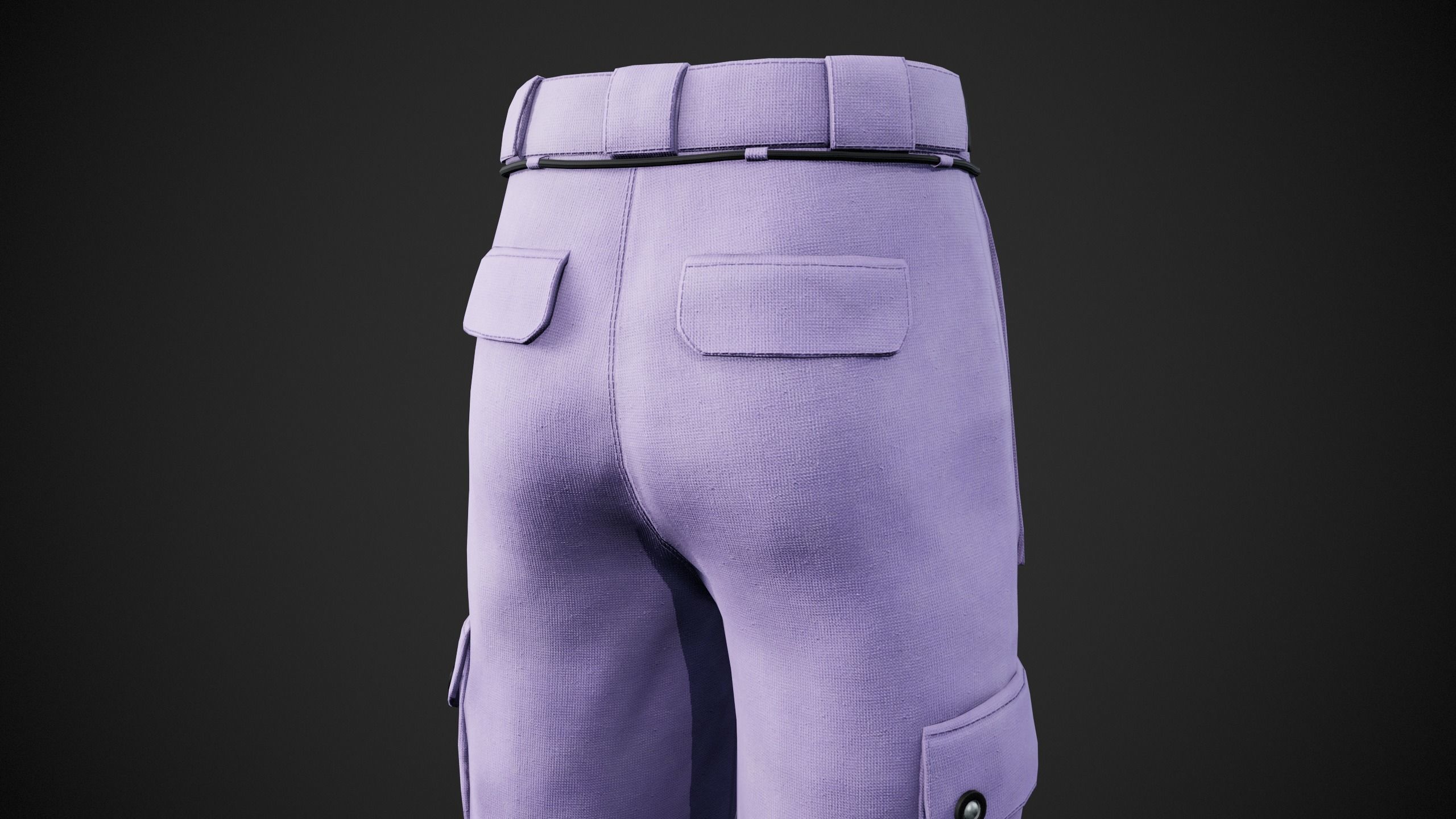 Light Violet Snowboard Pants Style 2 Low-poly 3D model_8