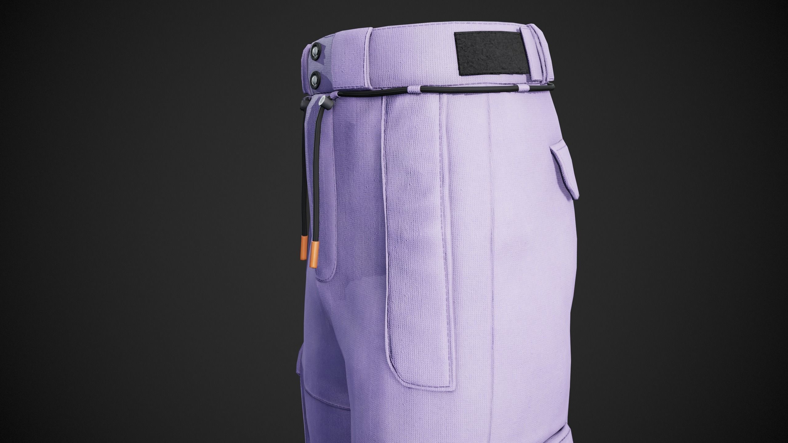 Light Violet Snowboard Pants Style 2 Low-poly 3D model_7