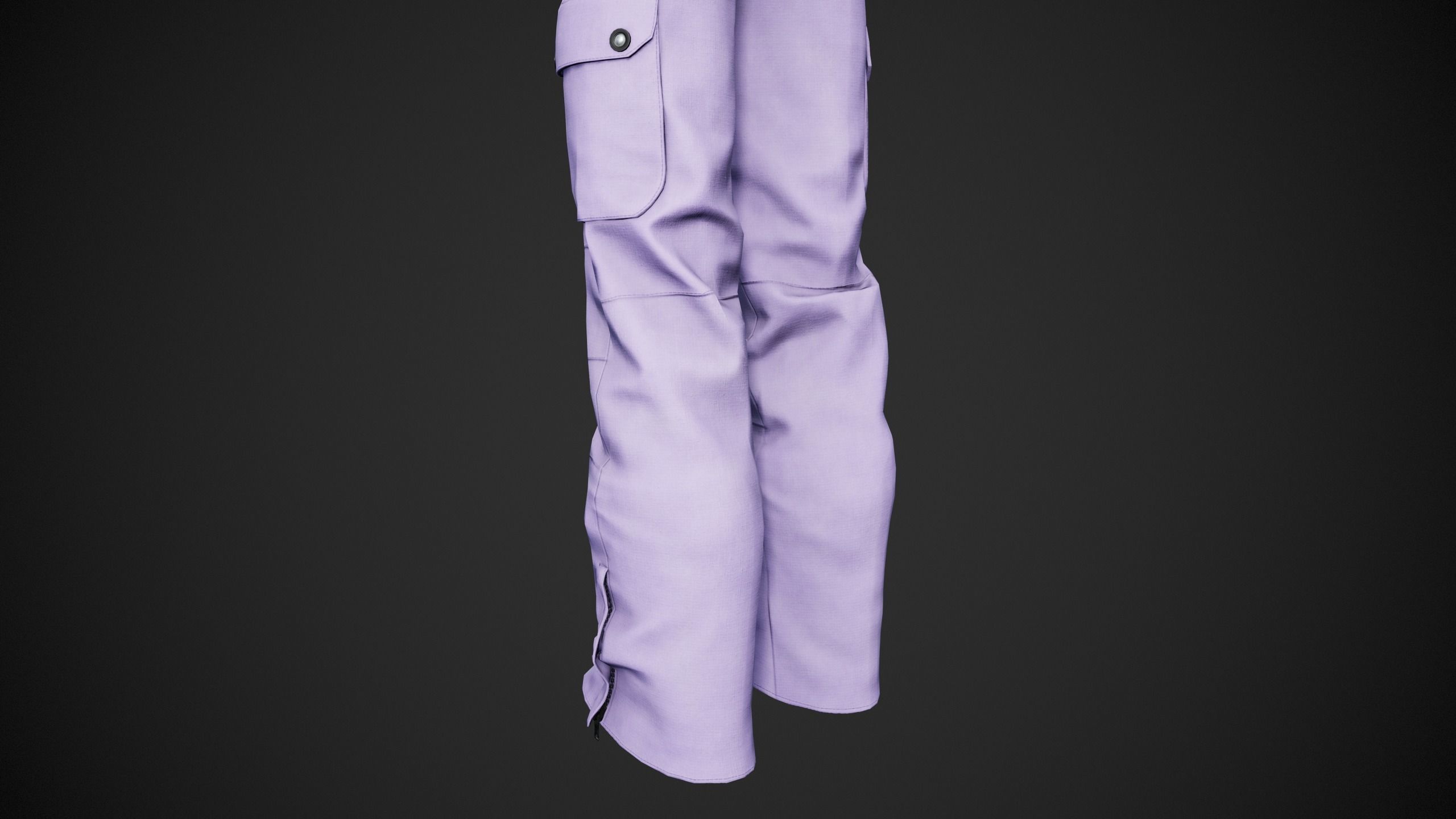 Light Violet Snowboard Pants Style 2 Low-poly 3D model_6