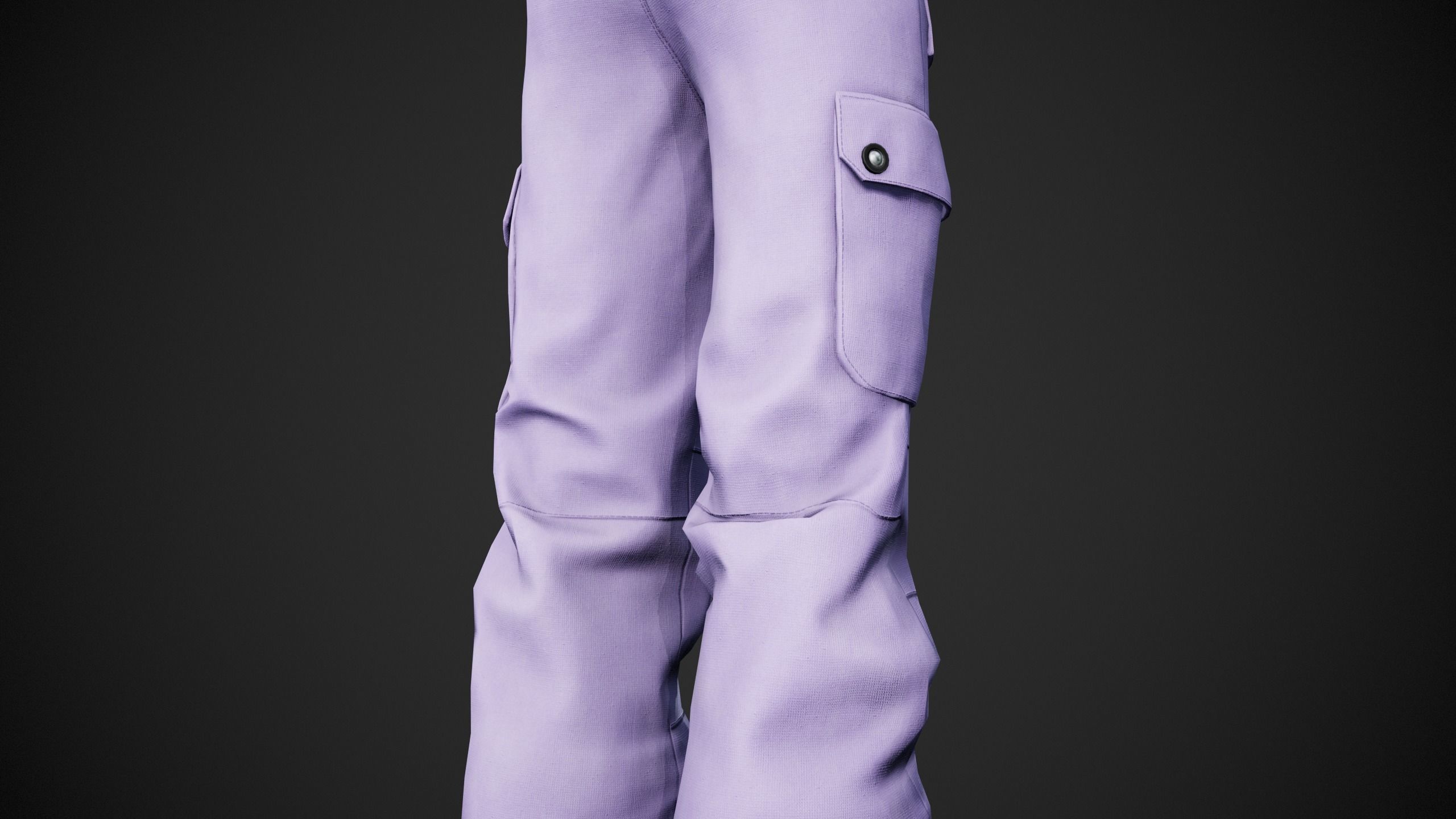 Light Violet Snowboard Pants Style 2 Low-poly 3D model_9