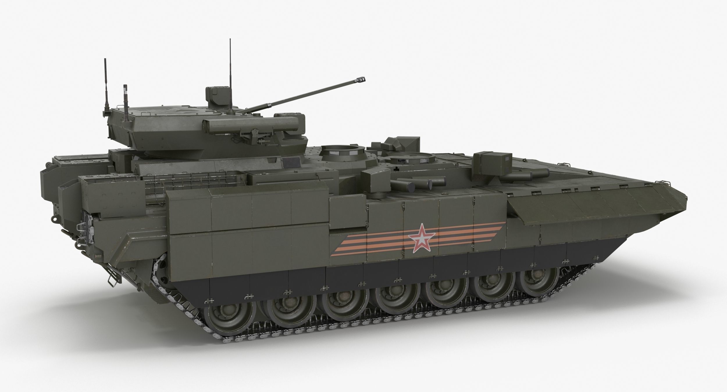 T-15 Armata Green Clean Low-poly 3D model_3