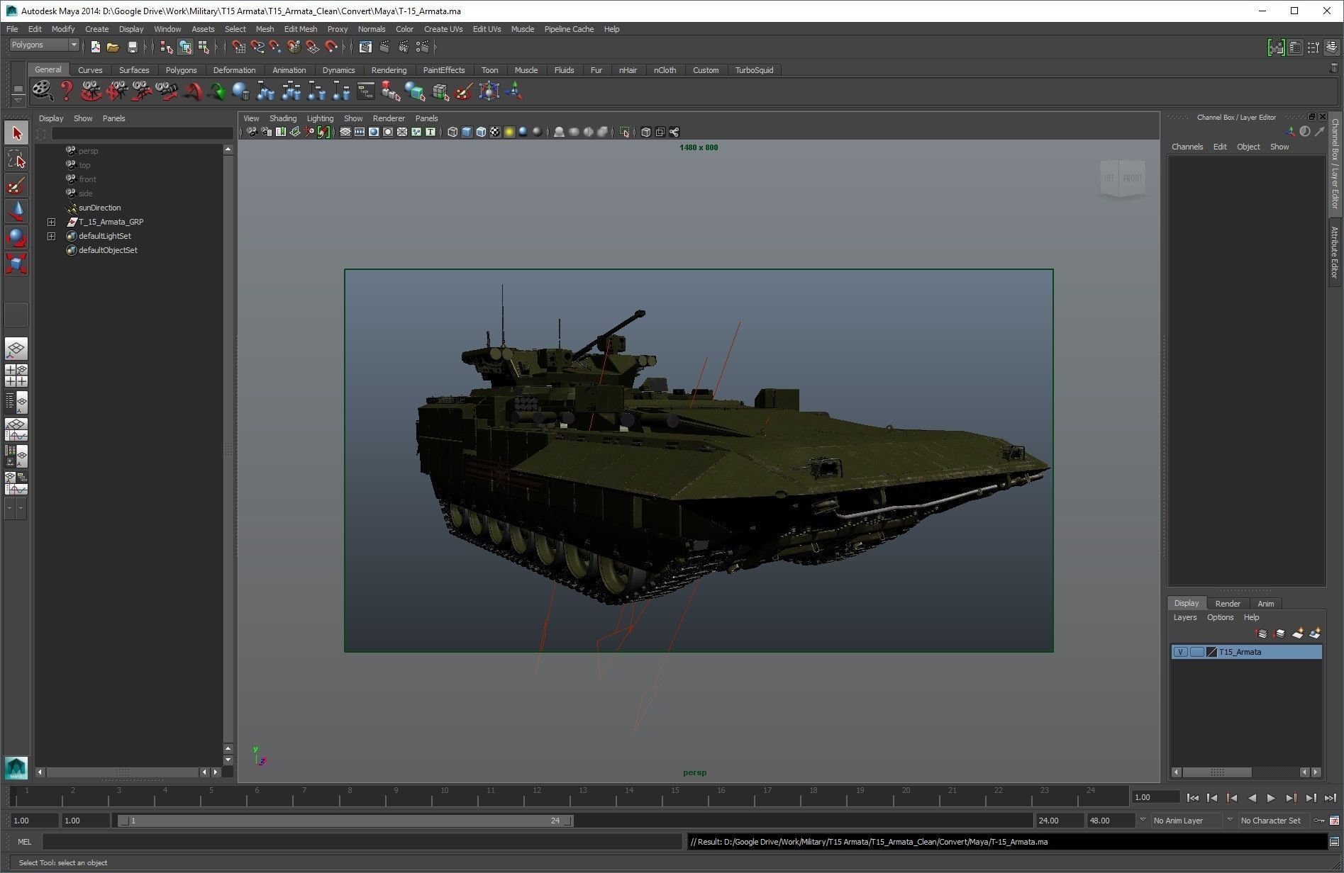T-15 Armata Green Clean Low-poly 3D model_33