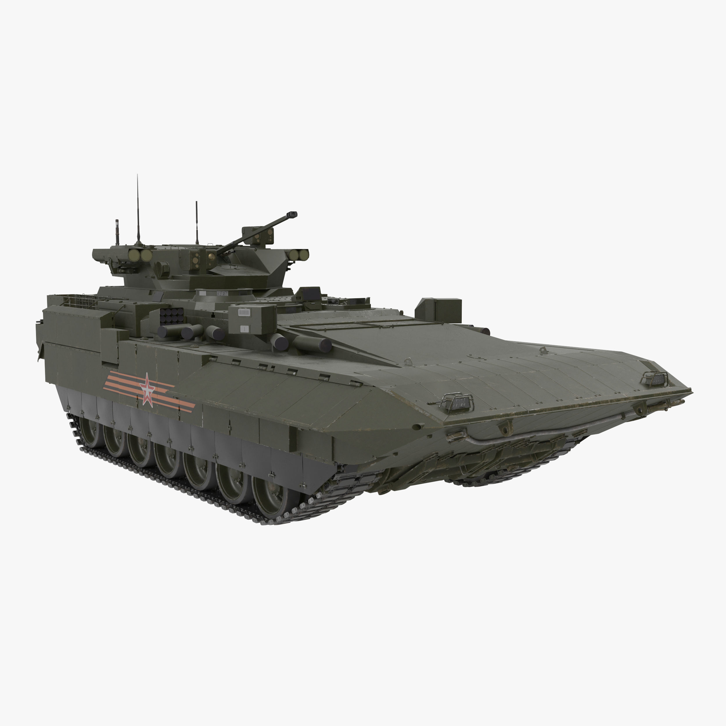 T-15 Armata Green Clean Low-poly 3D model_29