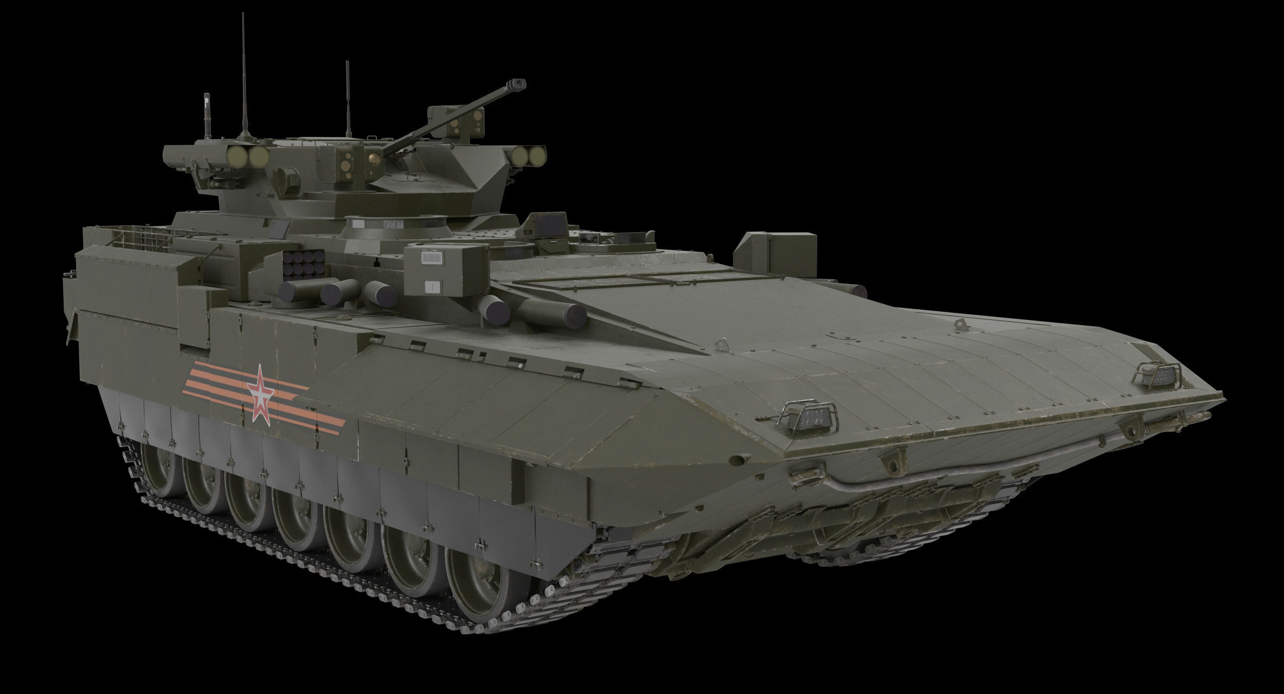 T-15 Armata Green Clean Low-poly 3D model_1