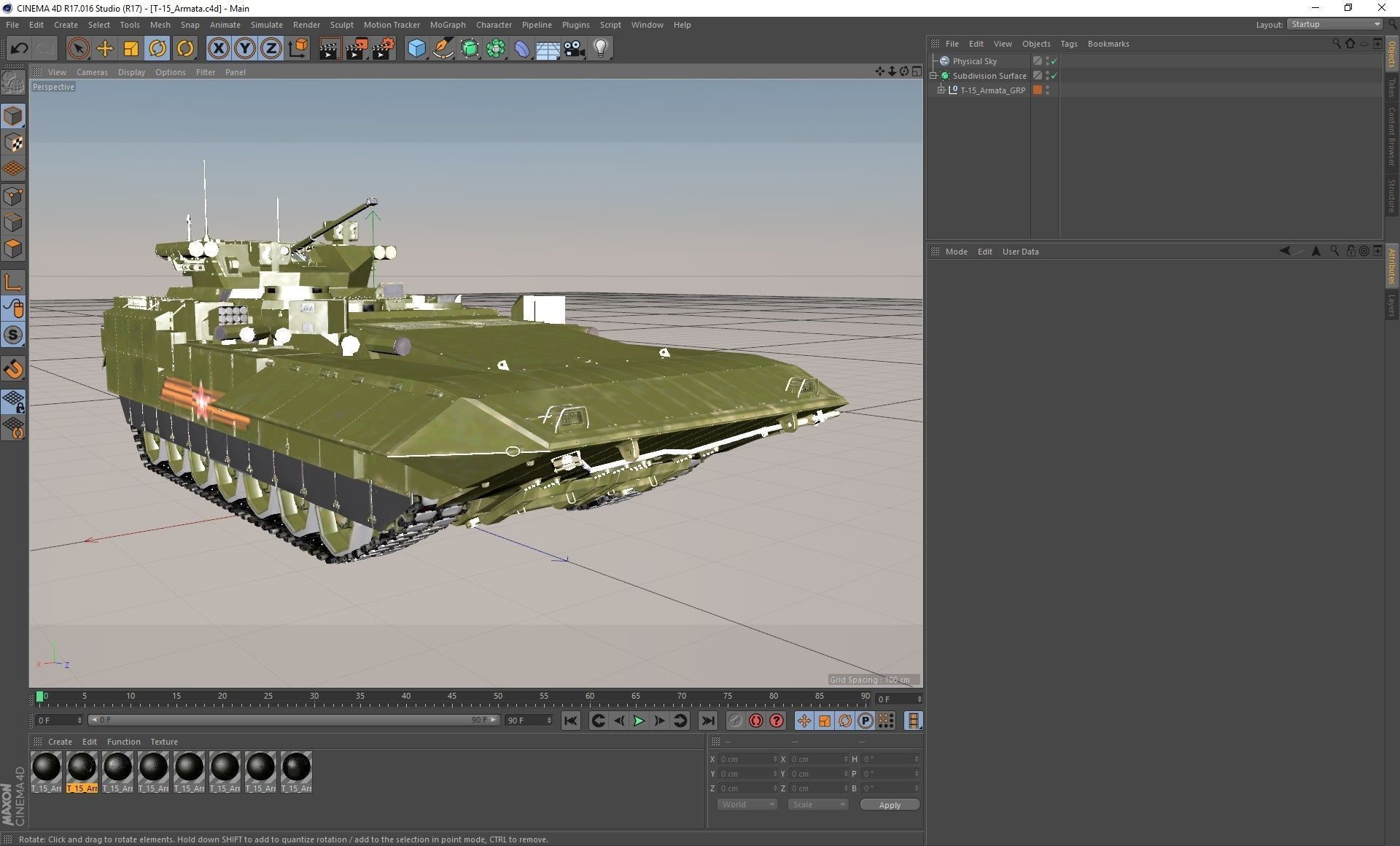 T-15 Armata Green Clean Low-poly 3D model_36