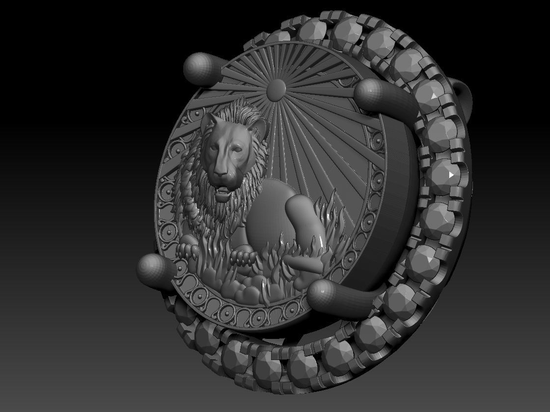 Zodiac sign Lion Horoscope earring 3d Print Model 3D print model_8