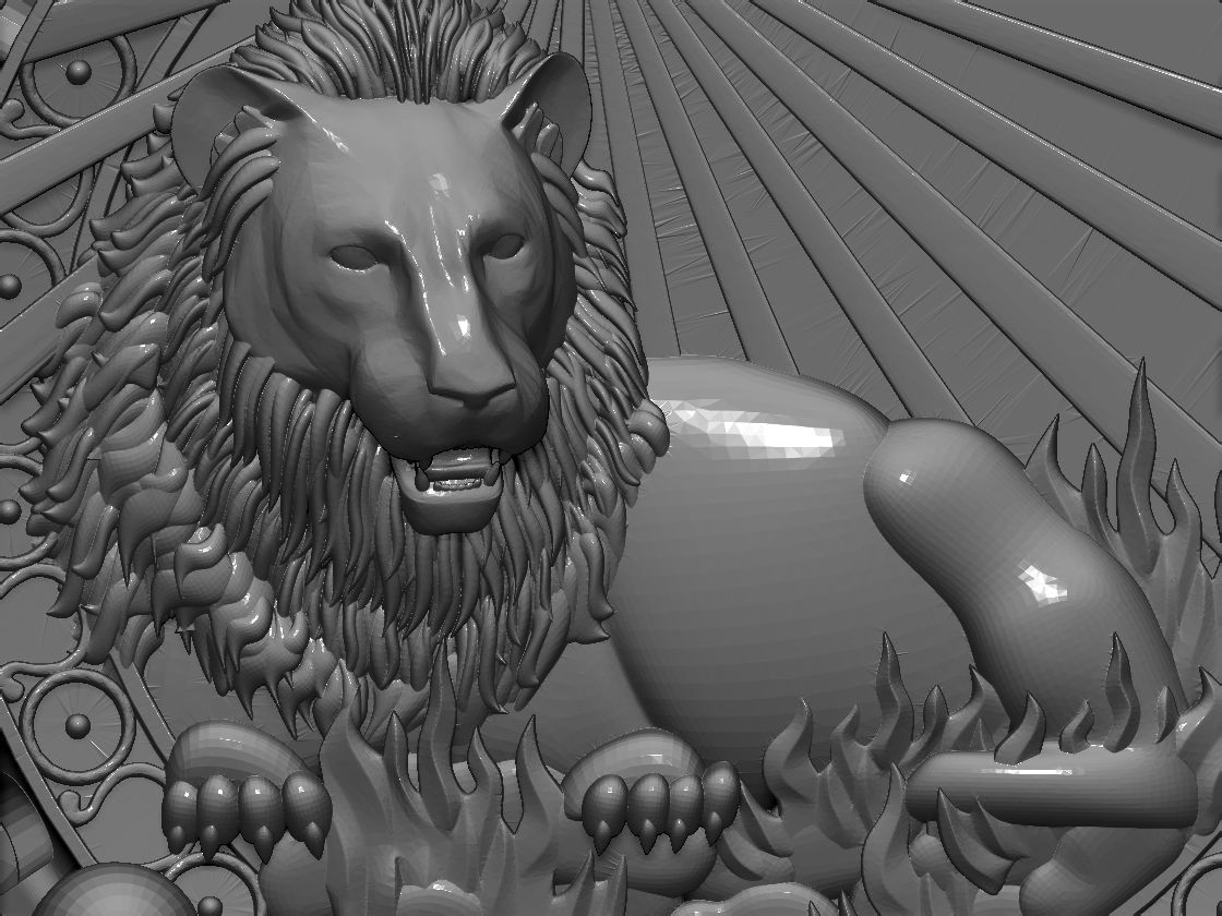 Zodiac sign Lion Horoscope earring 3d Print Model 3D print model_2