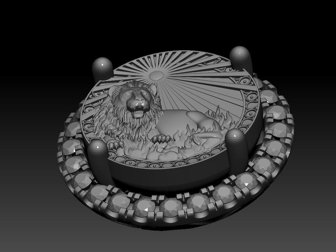 Zodiac sign Lion Horoscope earring 3d Print Model 3D print model_5