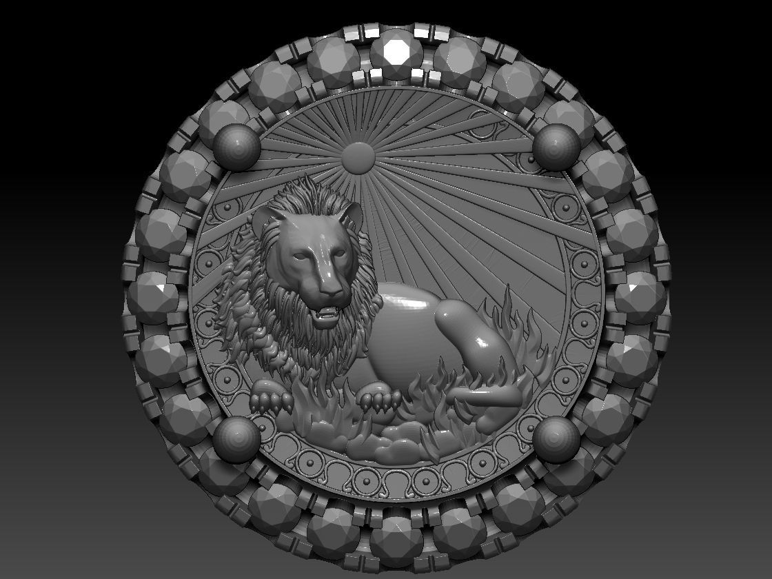 Zodiac sign Lion Horoscope earring 3d Print Model 3D print model_4