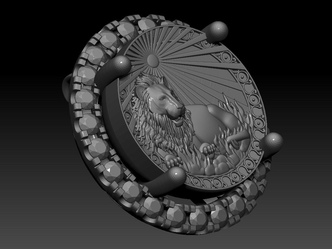 Zodiac sign Lion Horoscope earring 3d Print Model 3D print model_3