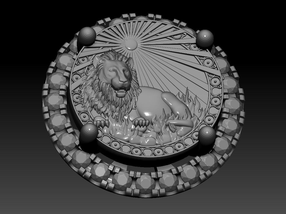 Zodiac sign Lion Horoscope earring 3d Print Model 3D print model_6