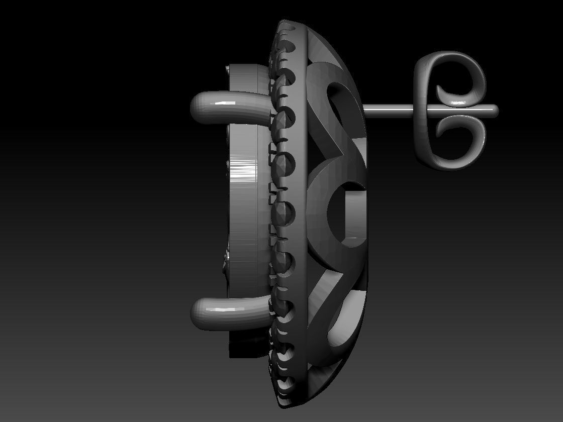 Zodiac sign Lion Horoscope earring 3d Print Model 3D print model_9