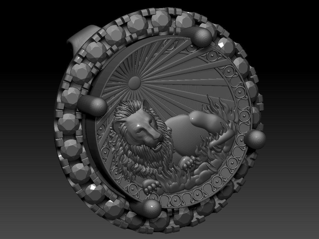 Zodiac sign Lion Horoscope earring 3d Print Model 3D print model_7