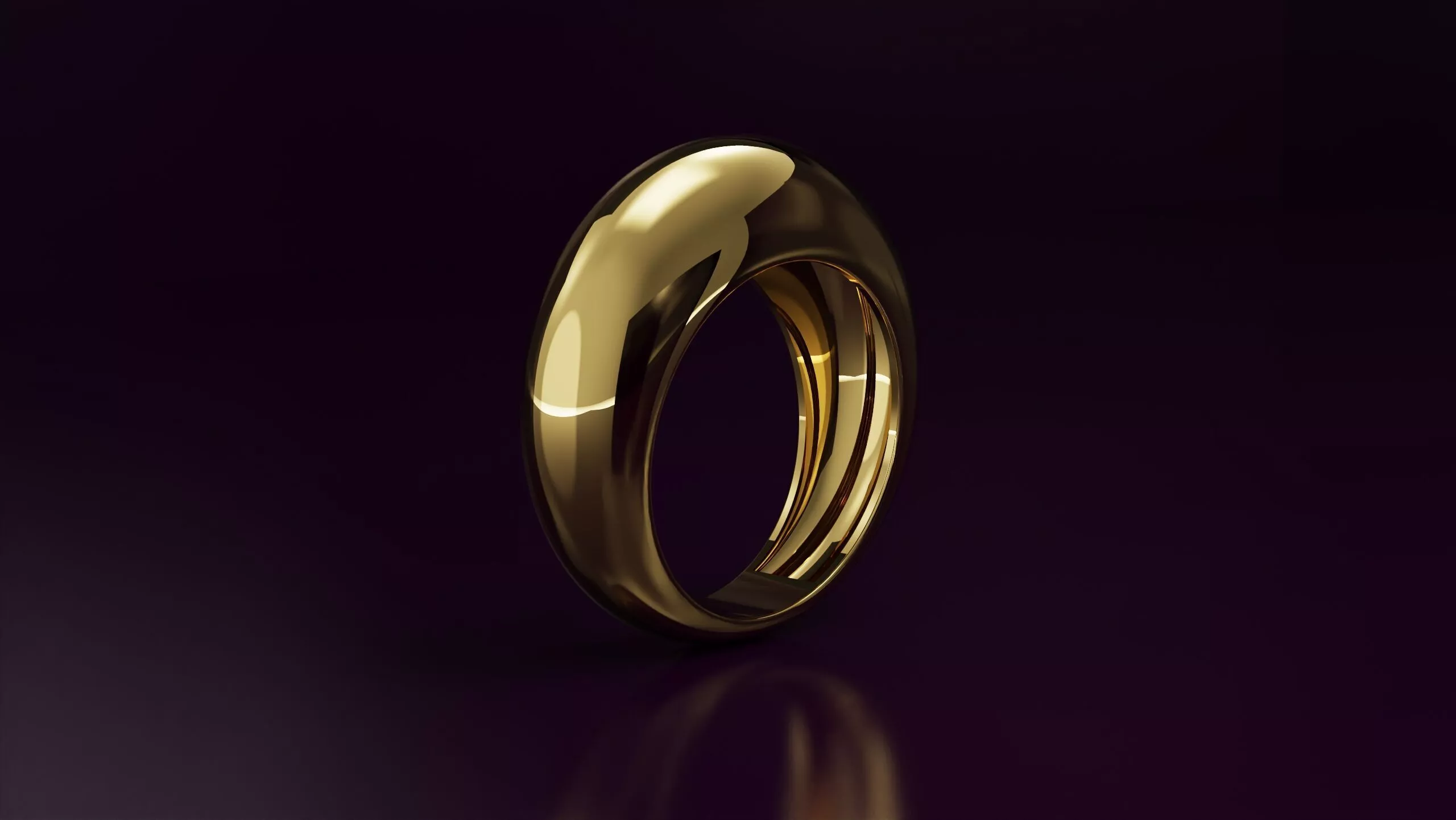 plain cabochon ring Free 3D print model