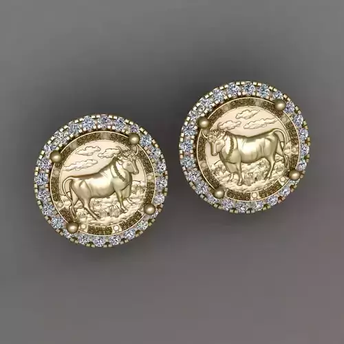 Zodiac sign Taurus Horoscope earring  3d Print Model