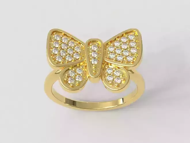 Diamond Butterfly Ring