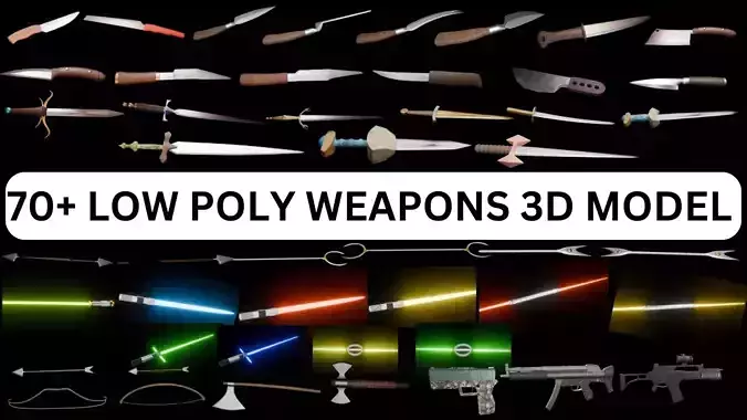 weapons 3d models pack in blender