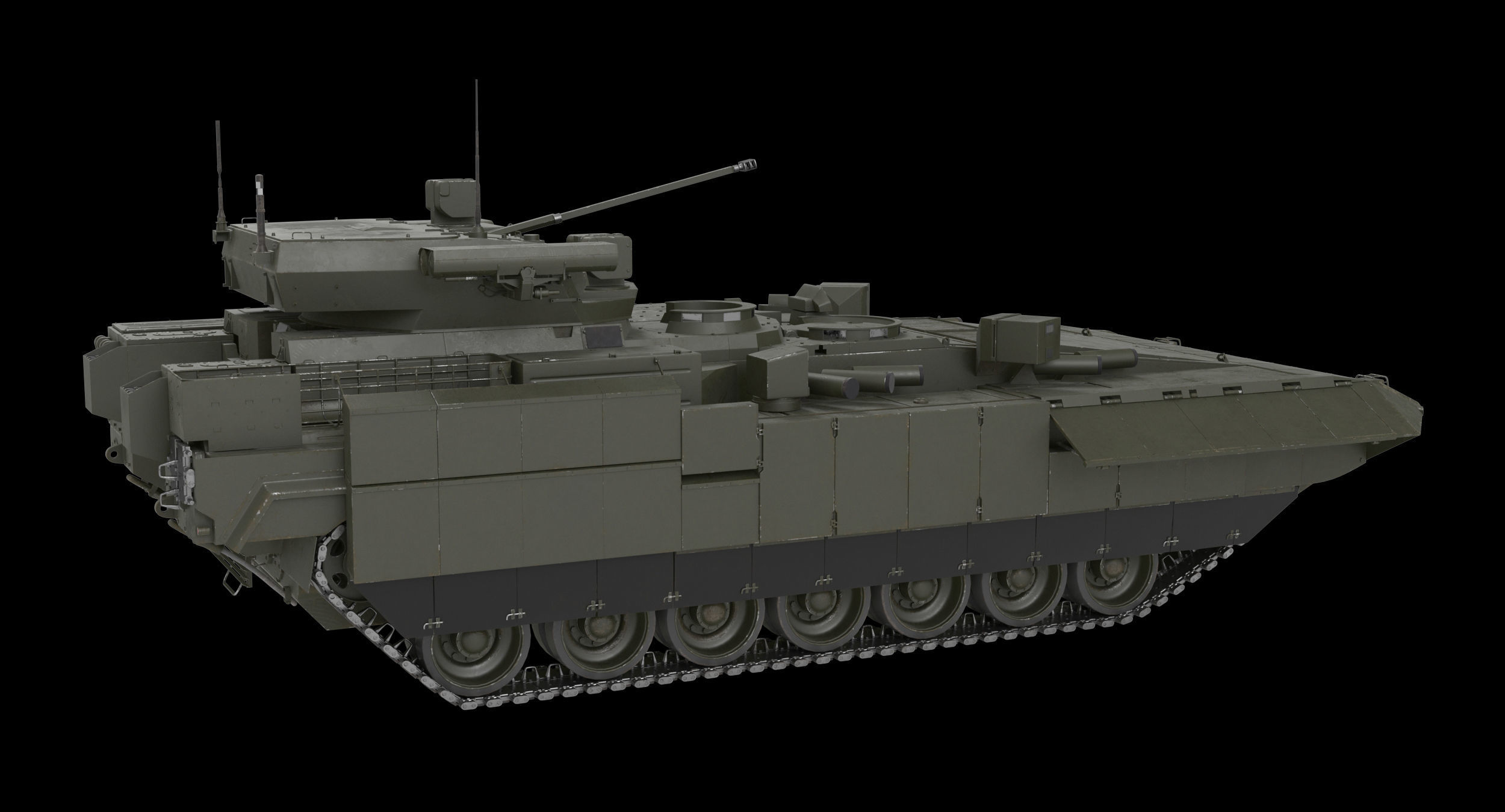 T-15 Armata Green Clean No Logo Low-poly 3D model_4