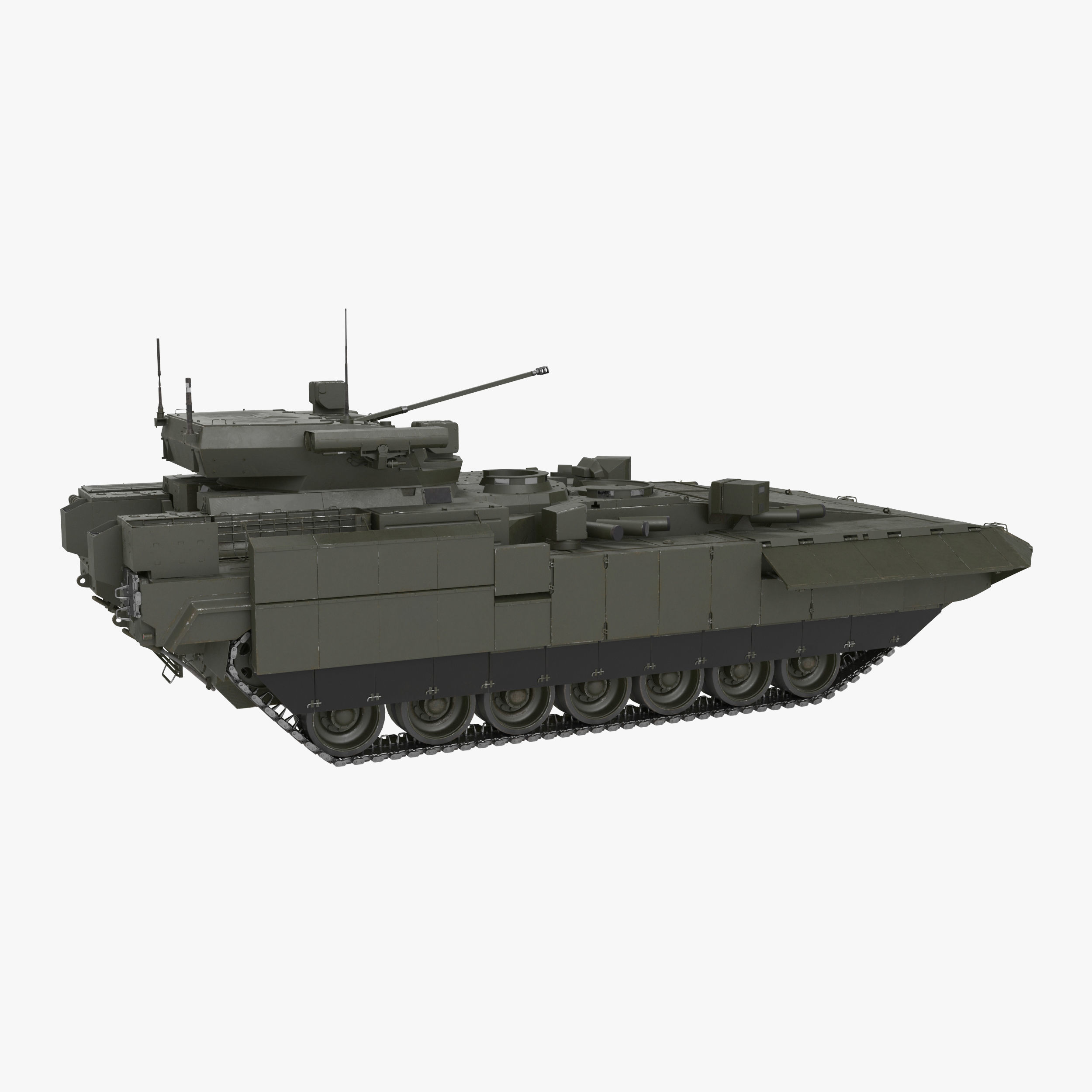T-15 Armata Green Clean No Logo Low-poly 3D model_32