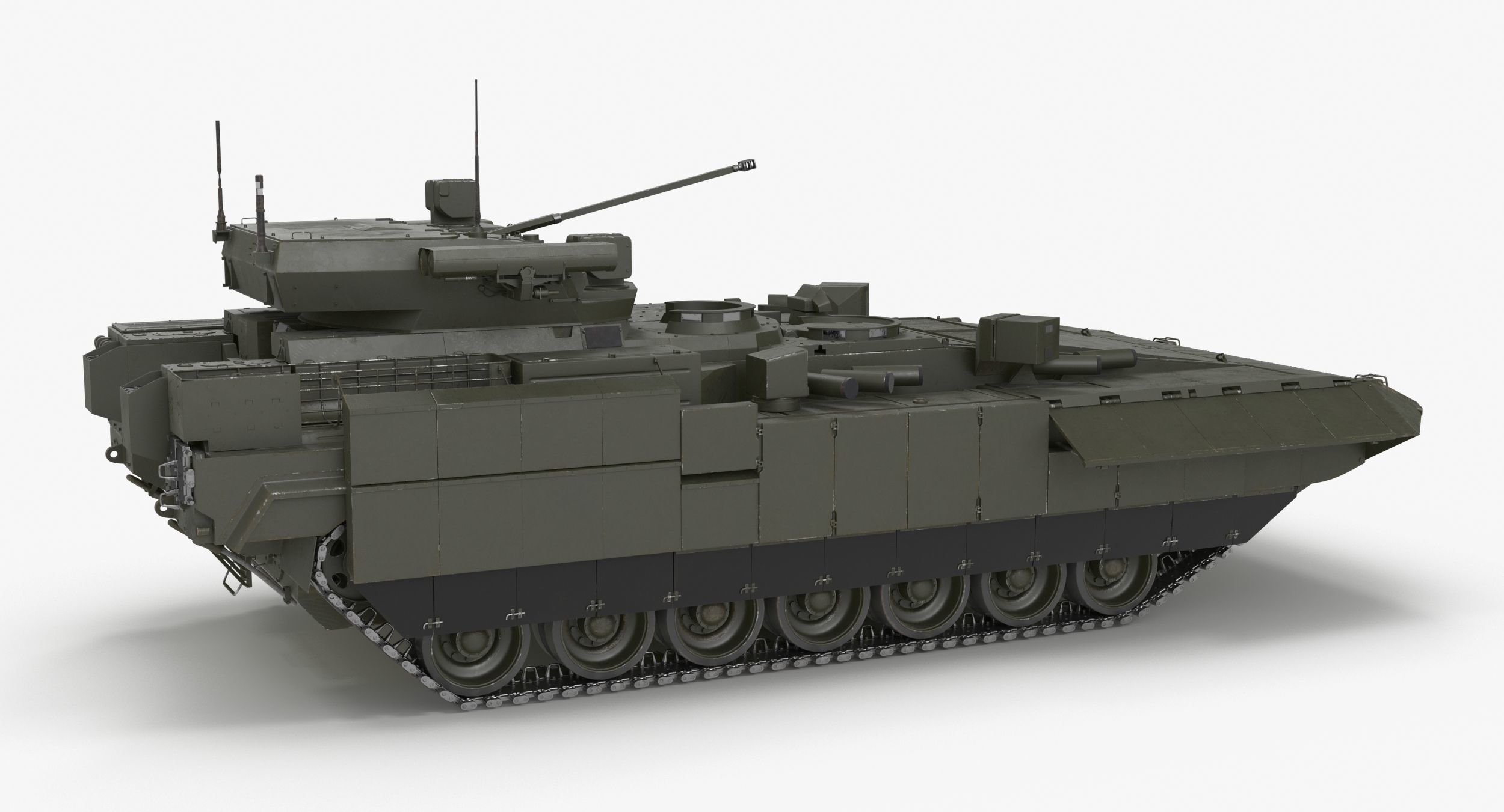 T-15 Armata Green Clean No Logo Low-poly 3D model_2