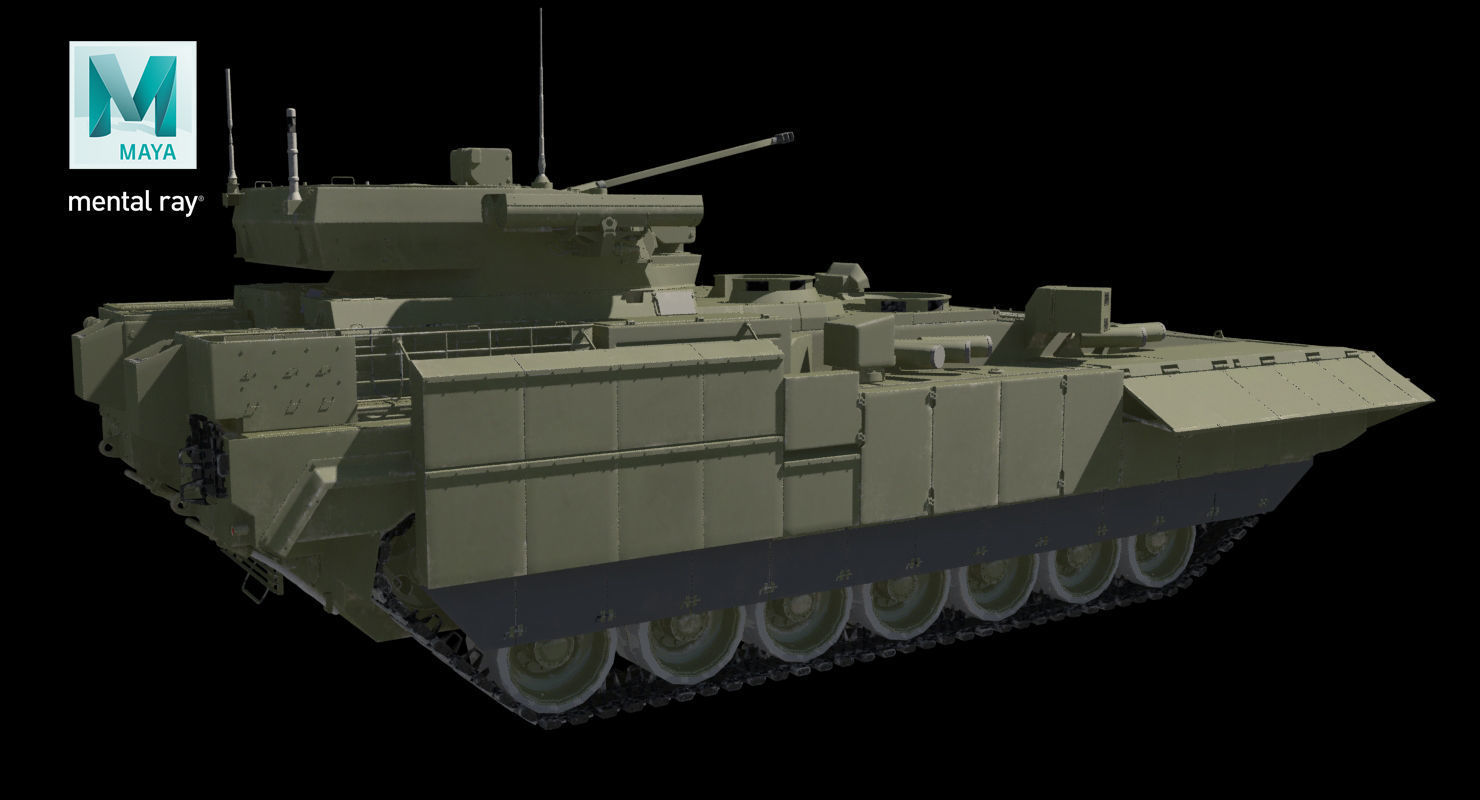 T-15 Armata Green Clean No Logo Low-poly 3D model_35