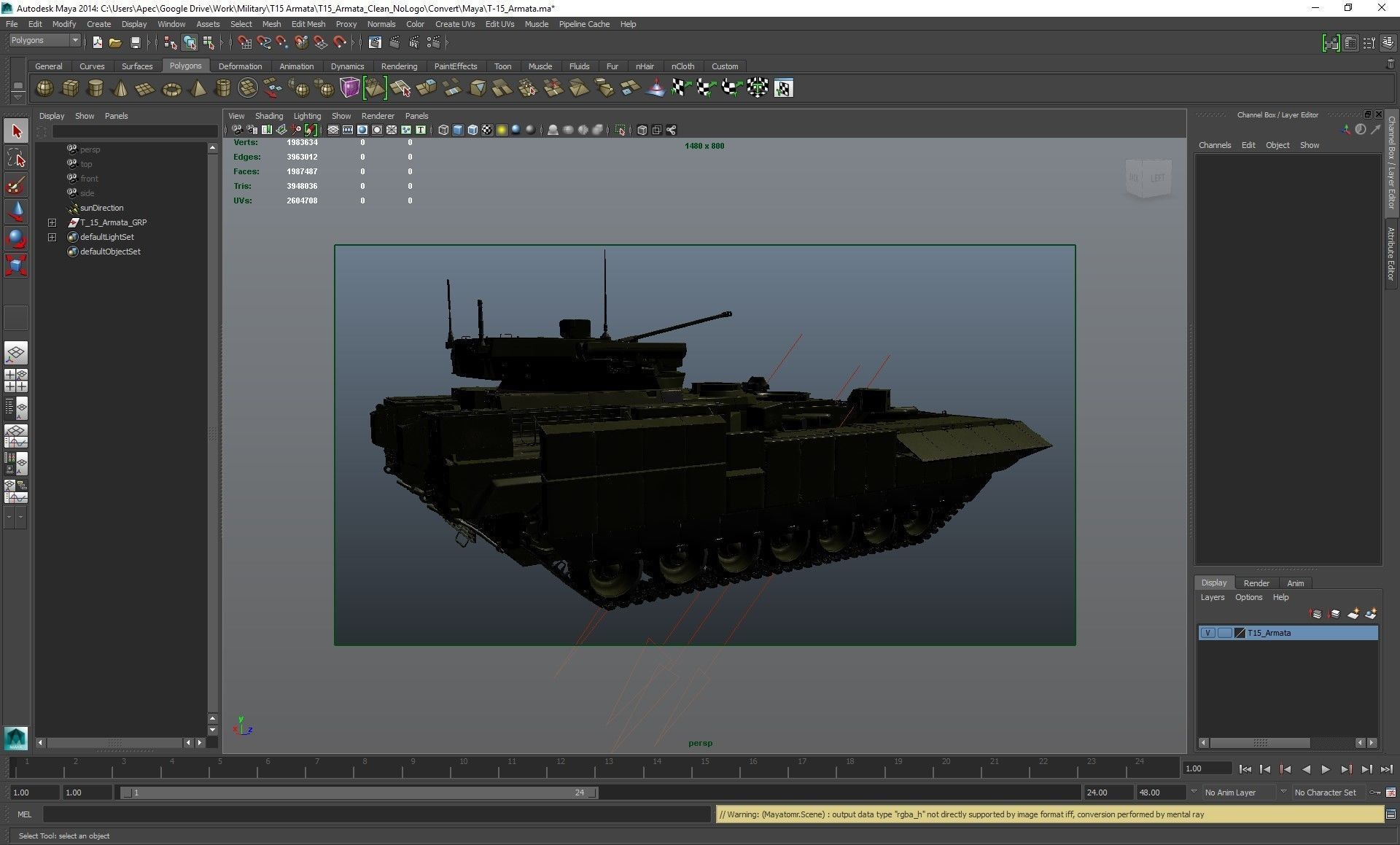 T-15 Armata Green Clean No Logo Low-poly 3D model_36