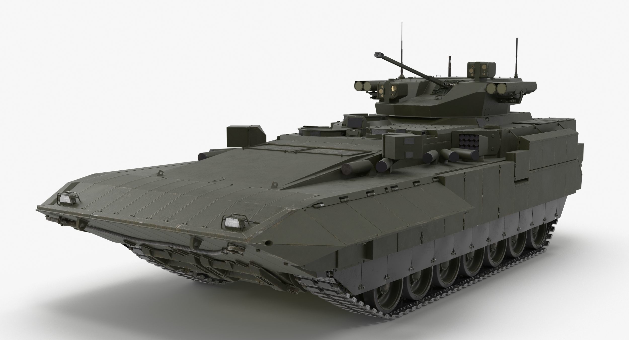 T-15 Armata Green Clean No Logo Low-poly 3D model_12