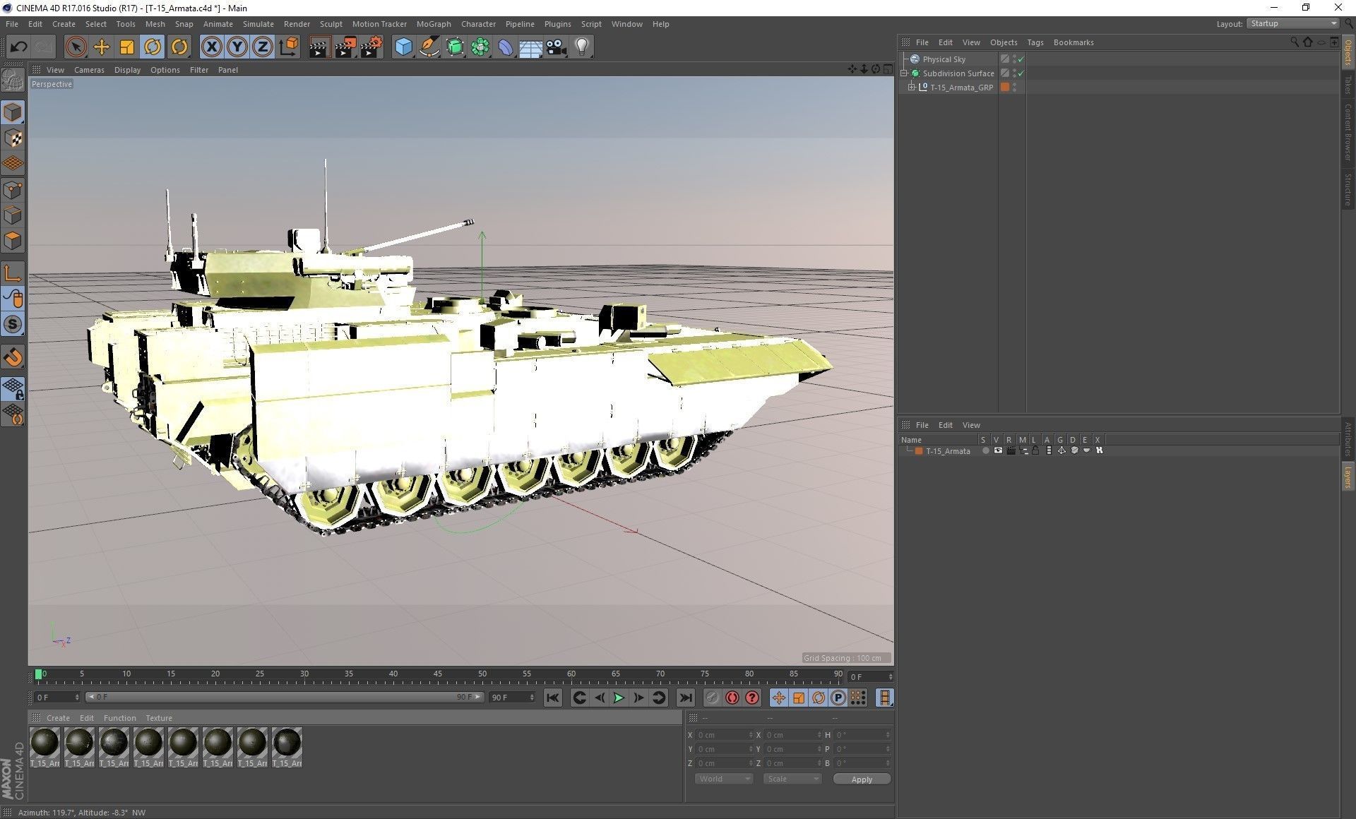 T-15 Armata Green Clean No Logo Low-poly 3D model_39