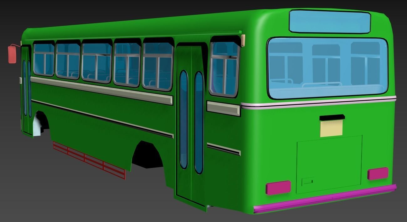 Lanka Ashok Leyland Bus body - Base model 3D model_1