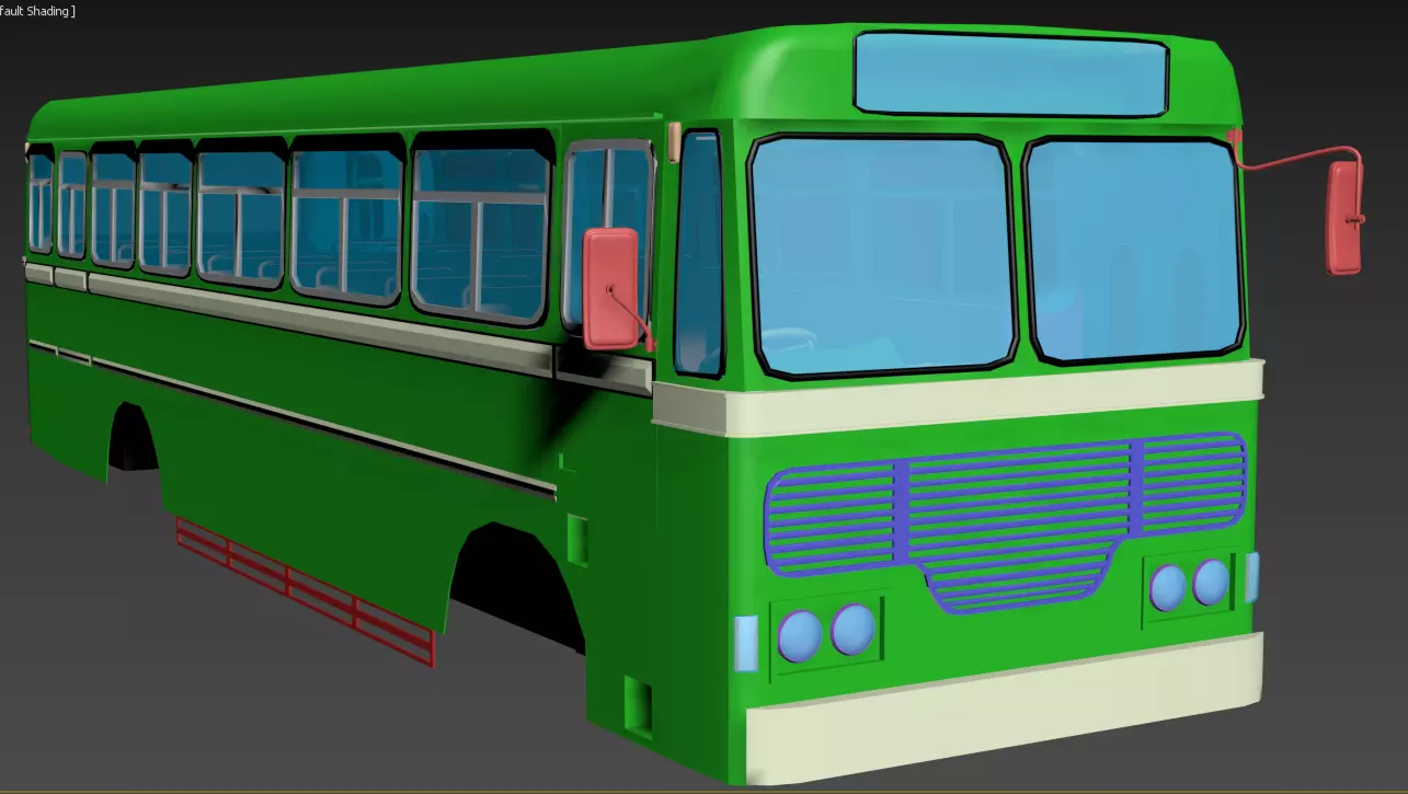 Lanka Ashok Leyland Bus body - Base model 3D model_0