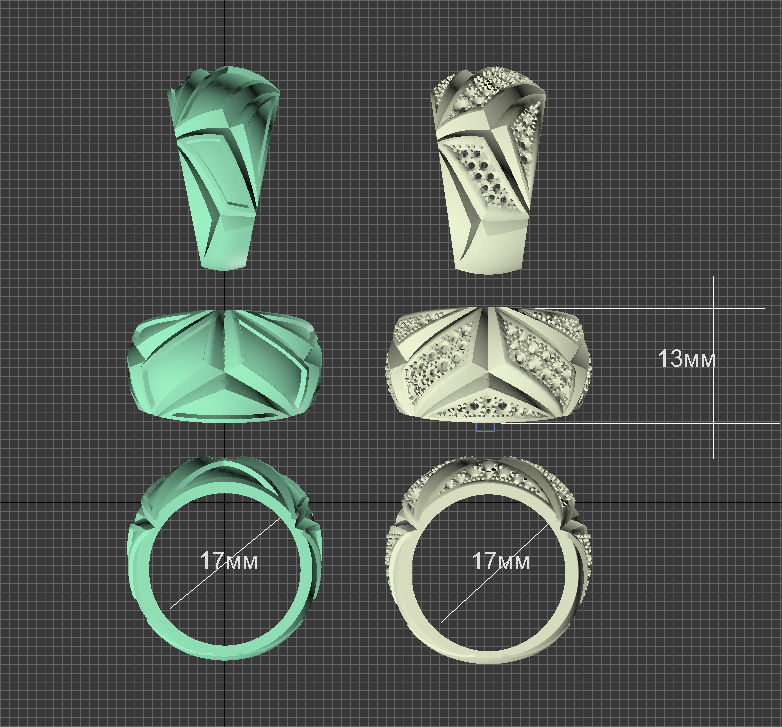 ring gold 3D print model_2