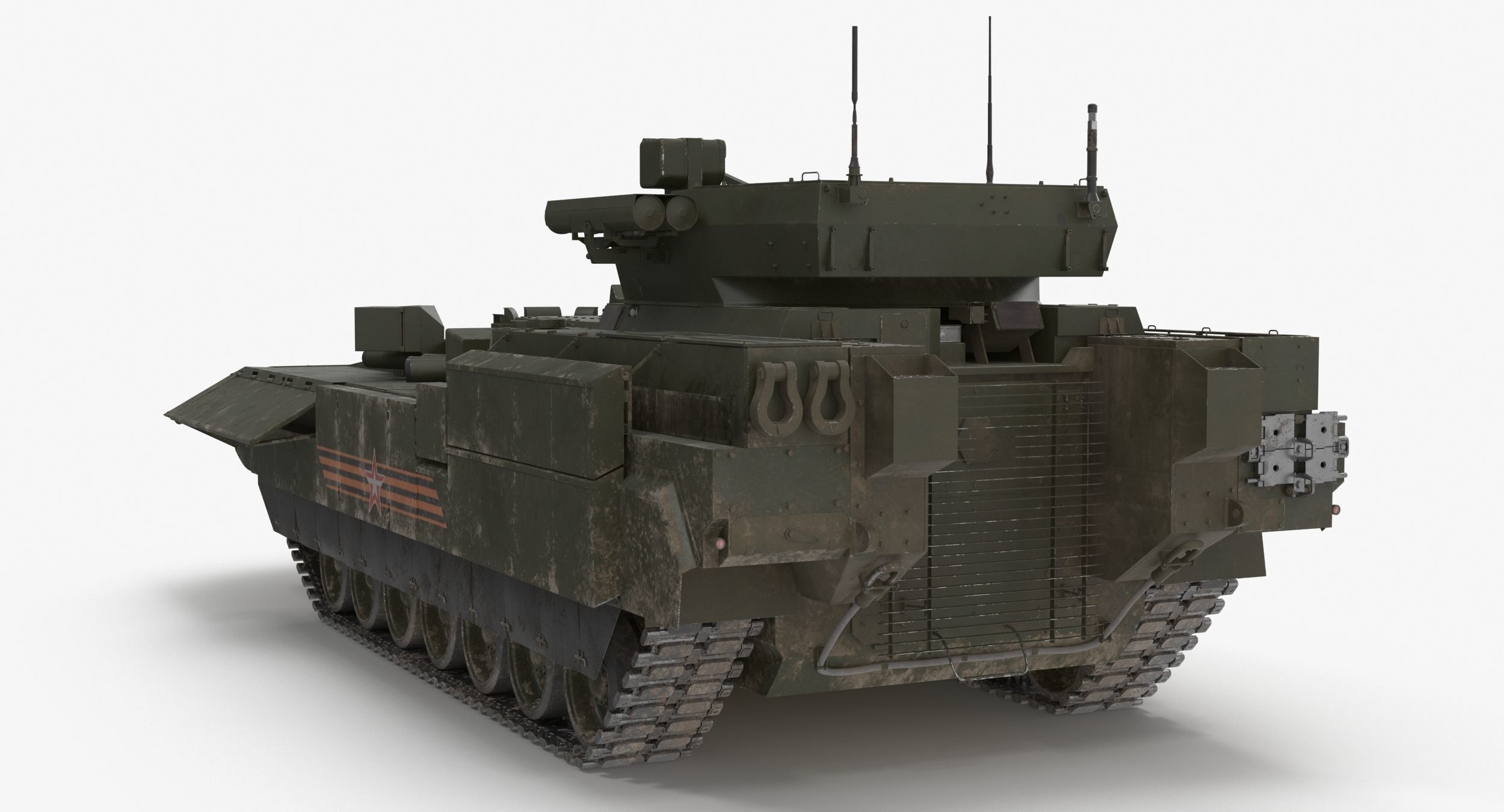T-15 Armata Green Dirt Low-poly 3D model_5