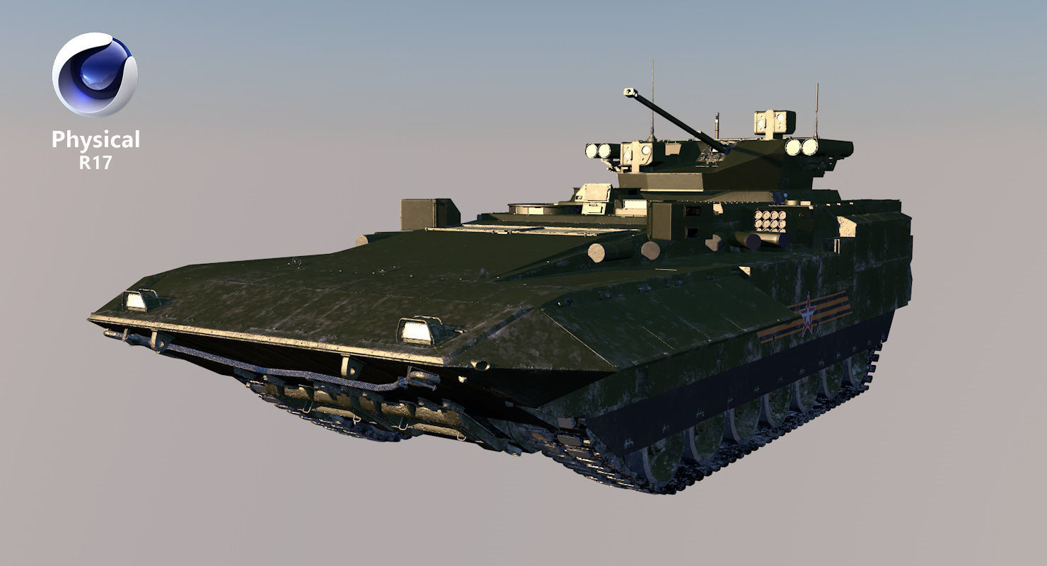 T-15 Armata Green Dirt Low-poly 3D model_38