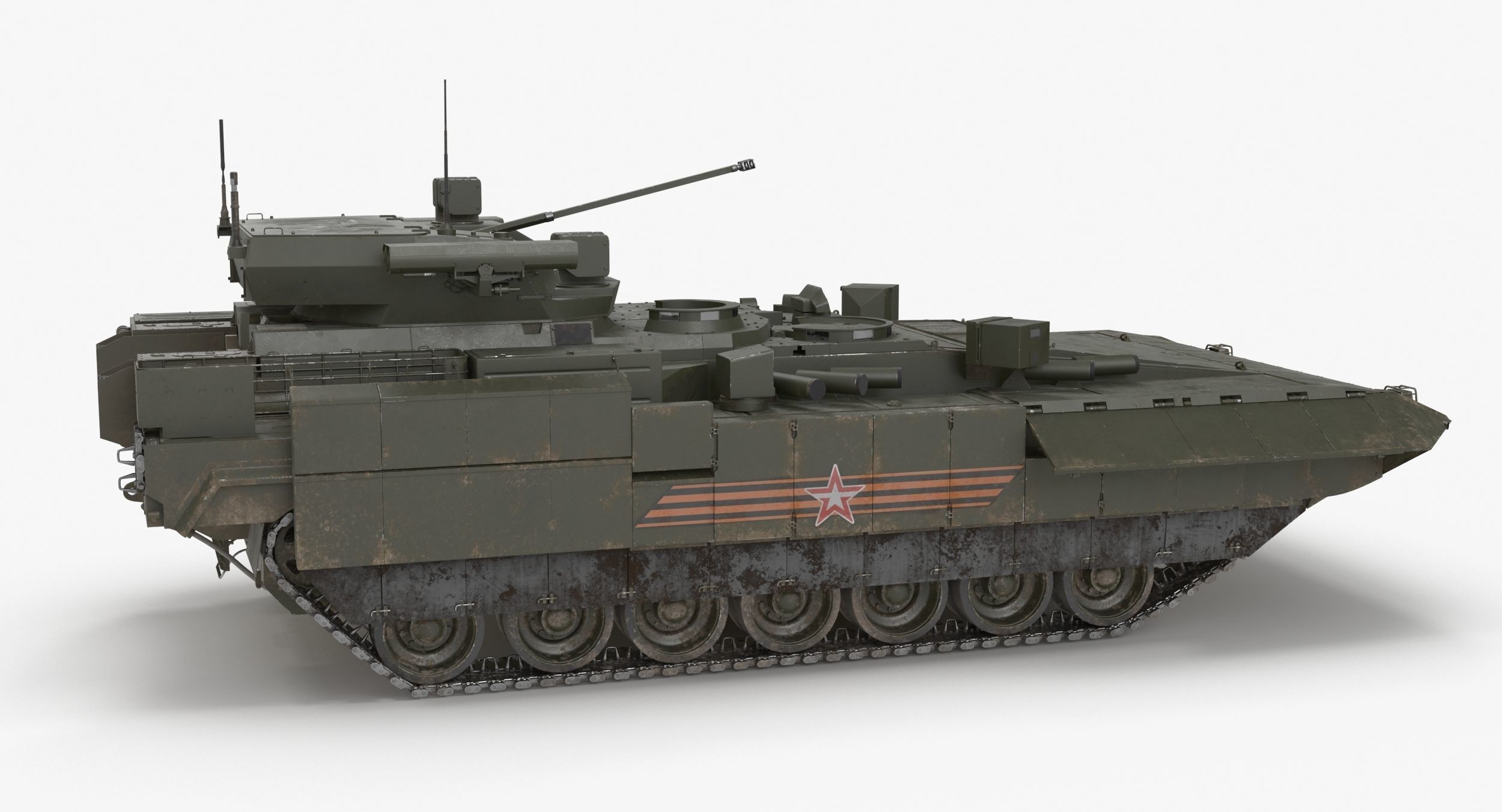T-15 Armata Green Dirt Low-poly 3D model_2