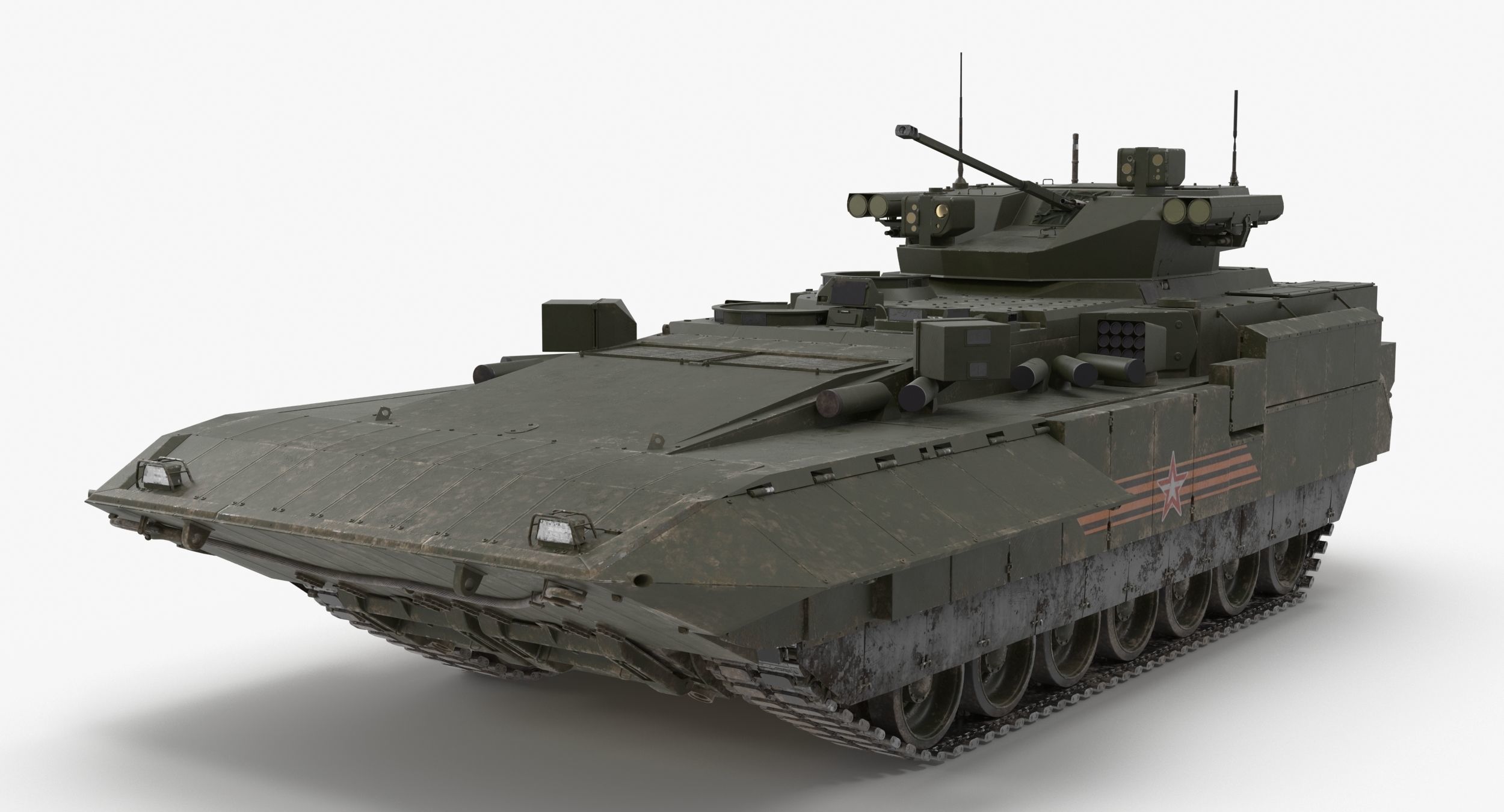 T-15 Armata Green Dirt Low-poly 3D model_11