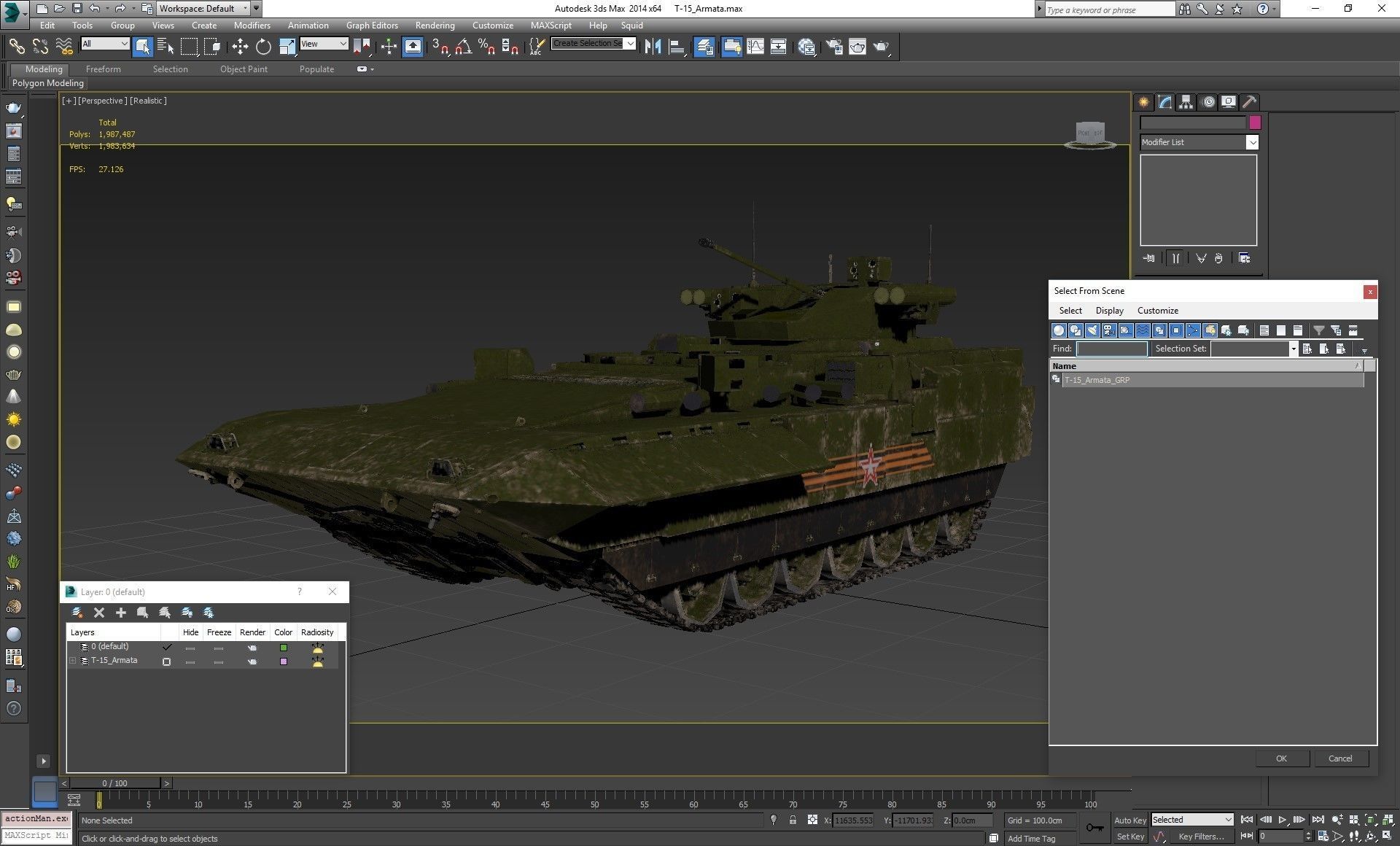 T-15 Armata Green Dirt Low-poly 3D model_34
