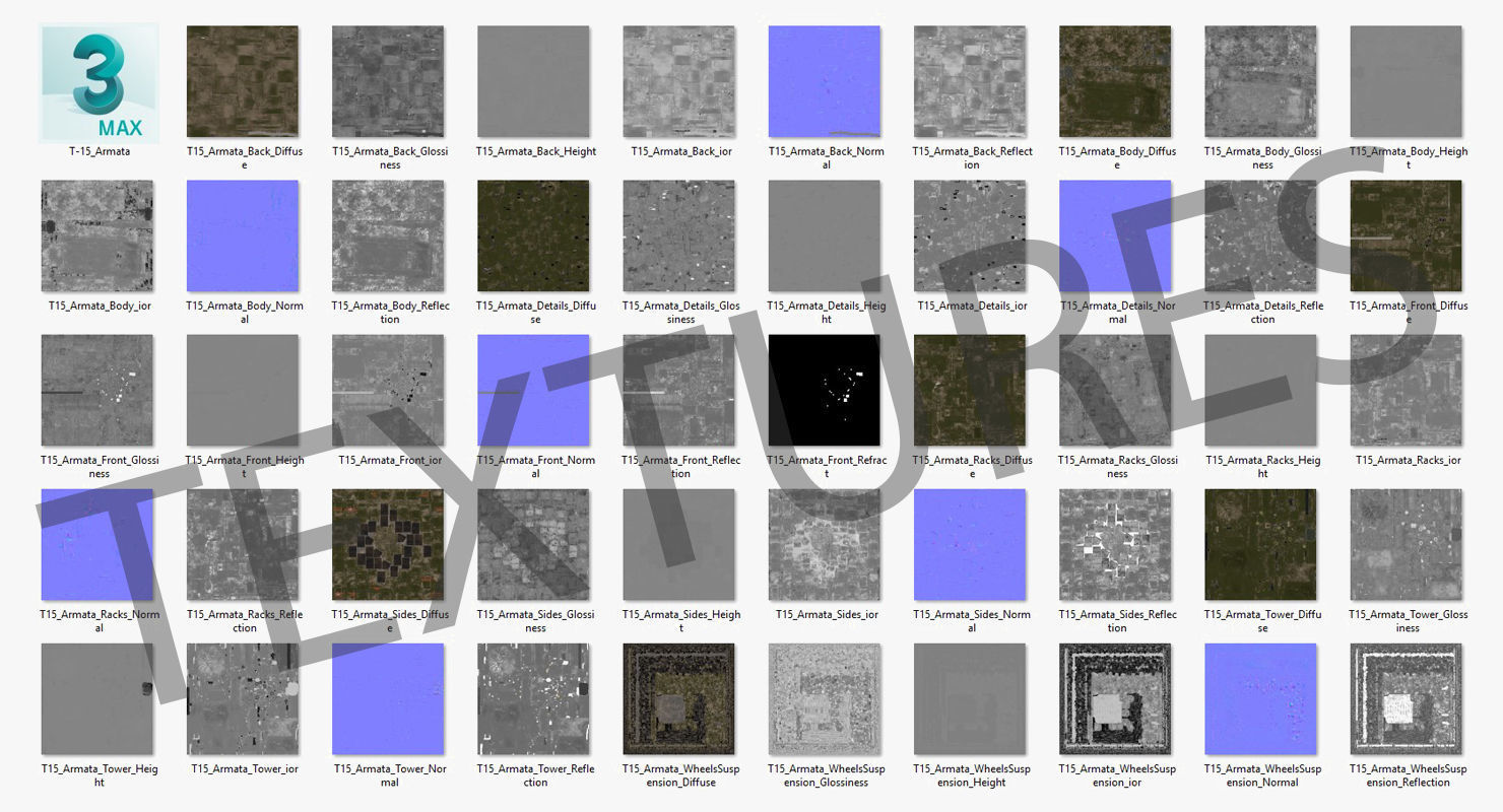 T-15 Armata Green Dirt Low-poly 3D model_41