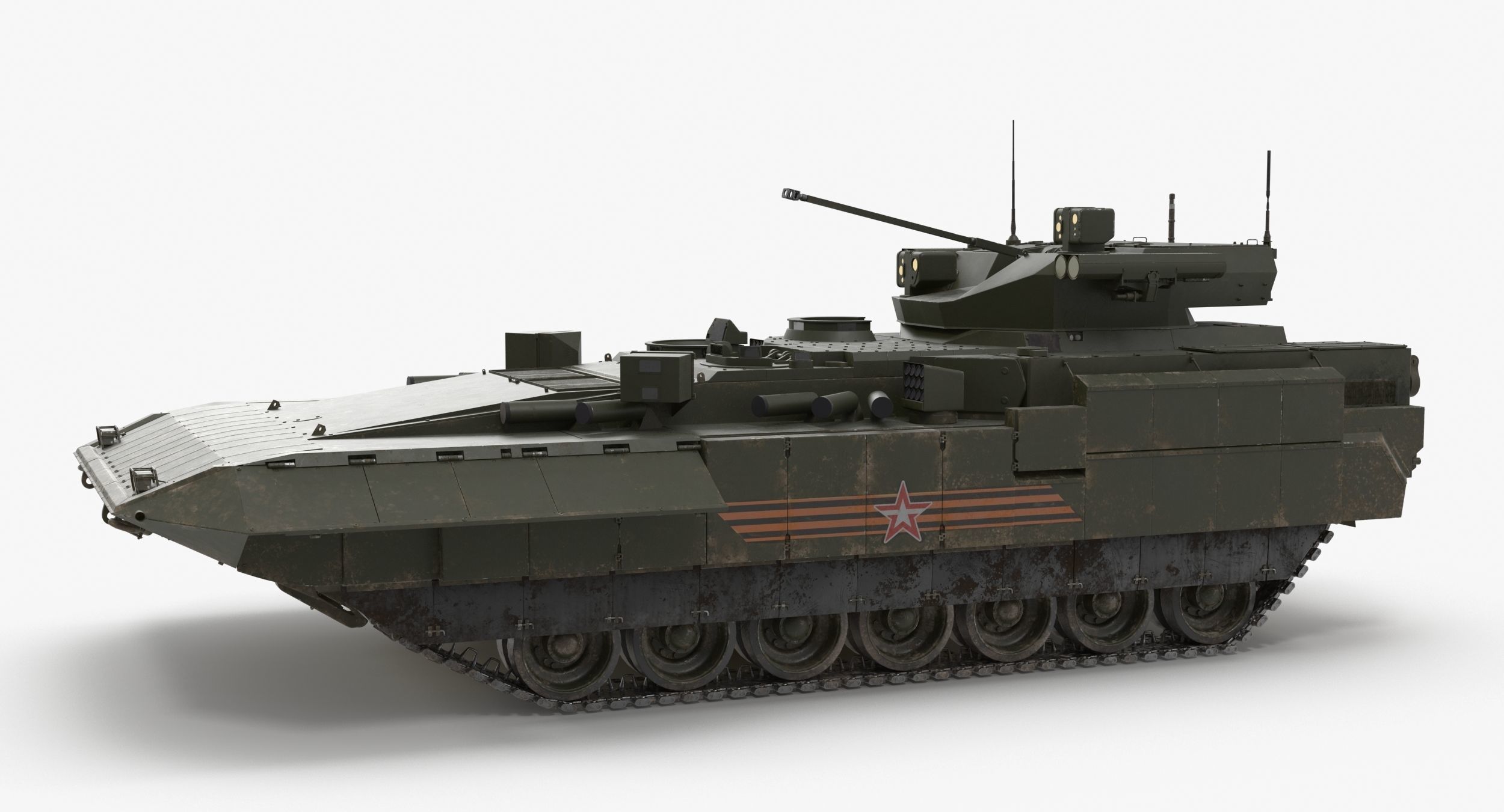 T-15 Armata Green Dirt Low-poly 3D model_6