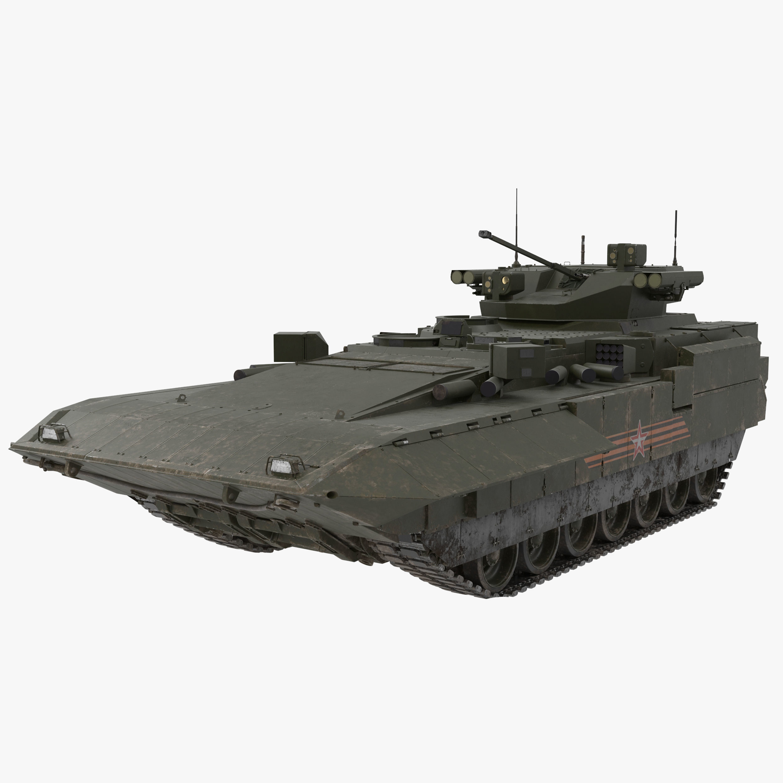 T-15 Armata Green Dirt Low-poly 3D model_32