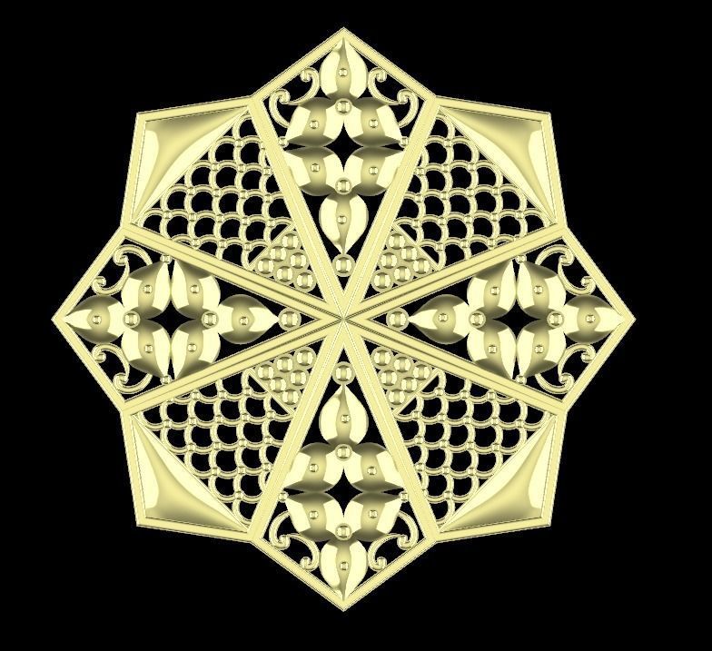 gold pendent 3D print model_4