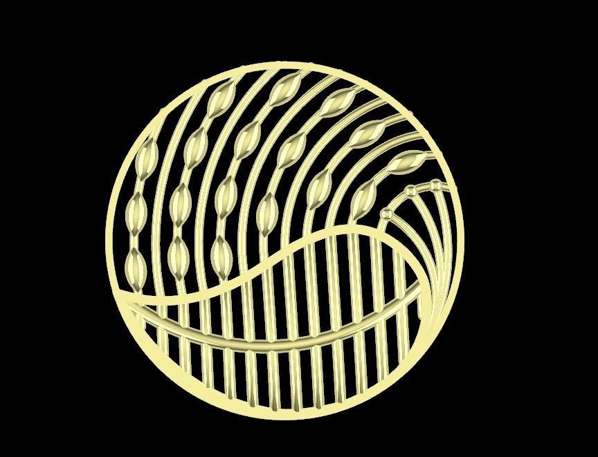 gold pendent 3D print model_2