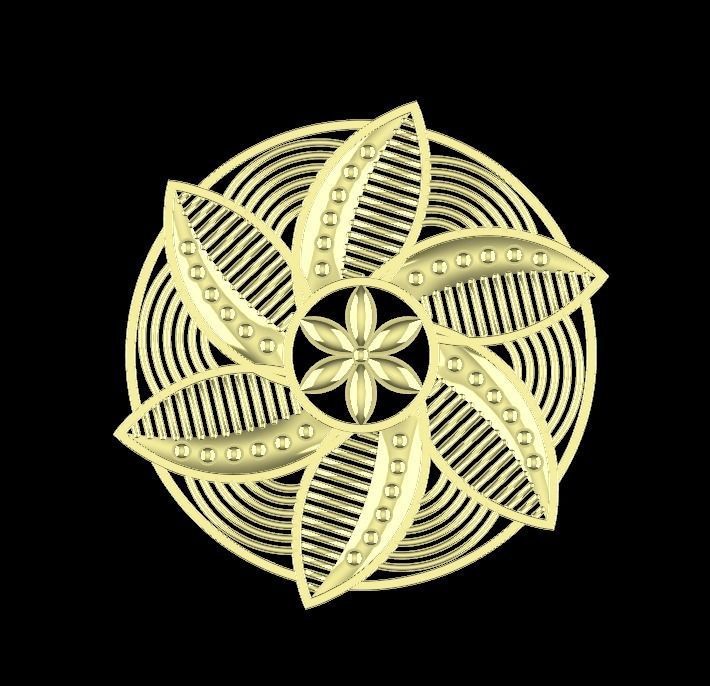 gold pendent 3D print model_3