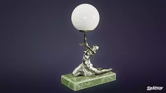 ART DECO - Lamp 04 - LOW POLY Low-poly 3D model