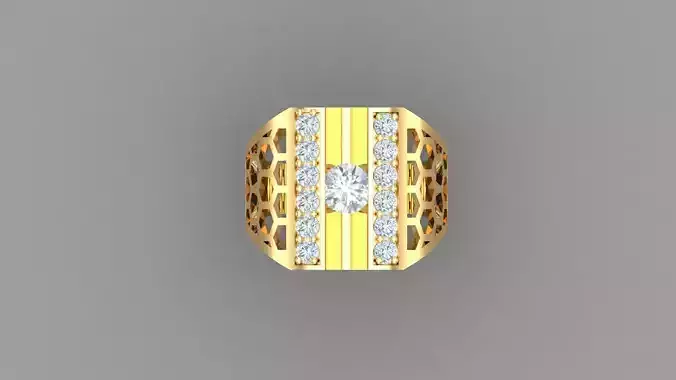 Diamond Men Ring Cad File MR  96